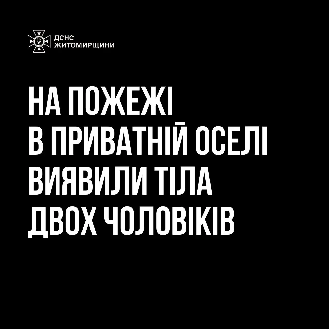 Нічна пожежа в селі на Житомирщині забрала життя двох людей