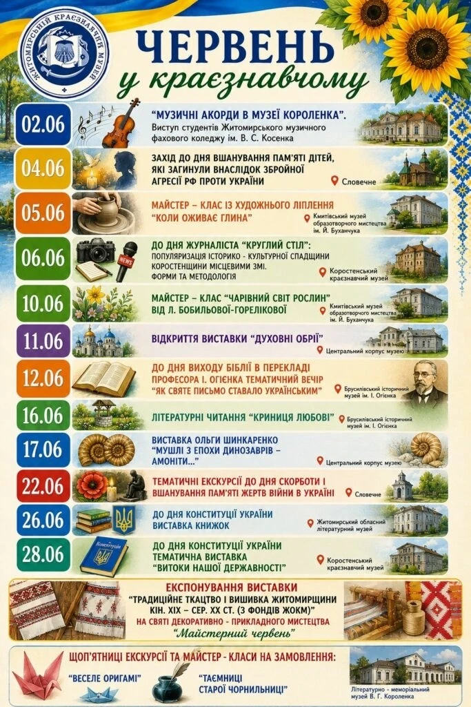 Червневий Житомир: куди піти за незабутніми емоціями